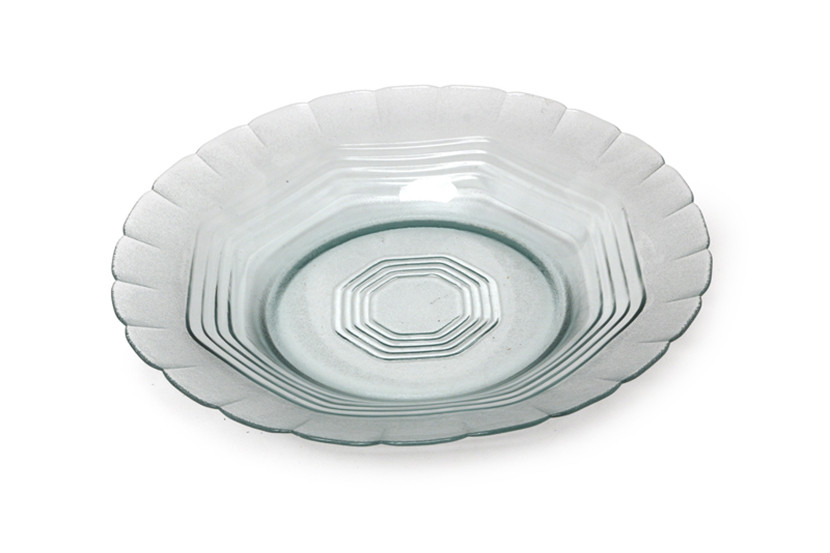 PRATO VIDRO TRANSP FUNDO 22CM RISCADO