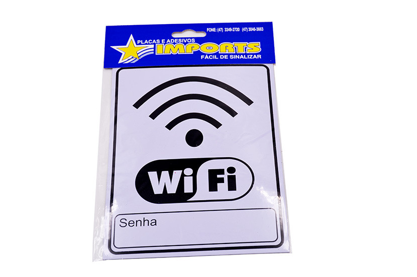 PLACA WIFI (FUNDO BRANCO) 14,5X19,5CM  X10 