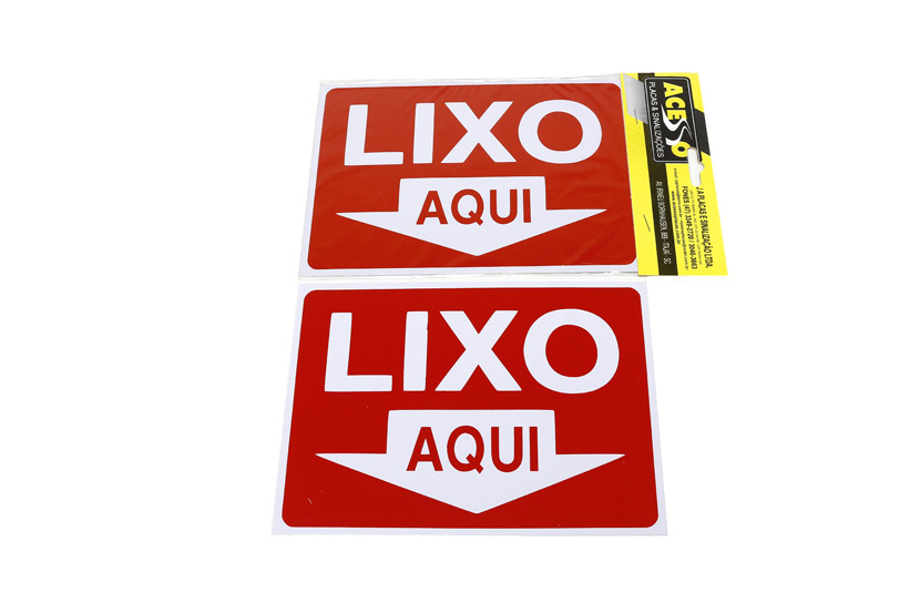 PLACA LIXO AQUI 14,5X19,5CM  X10
