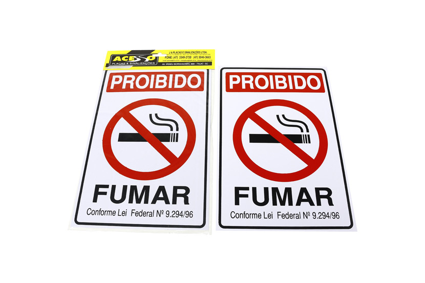 PLACA PROIBIDO FUMAR G 19,5X29,5CM  X10