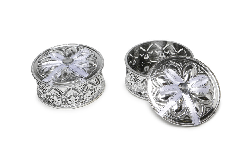 LEMBRANCINHA RED PLAST LACO PRATEADO  X12