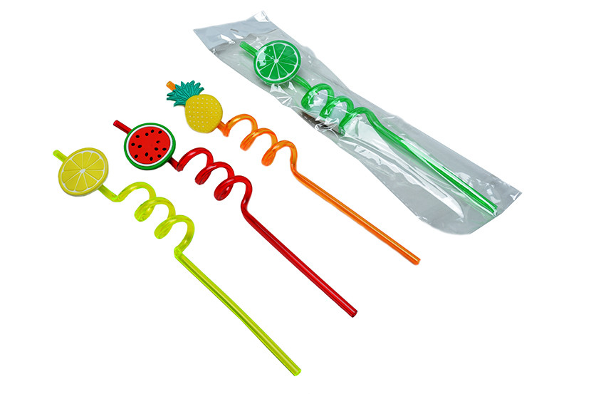 CANUDO PLAST ASPIRAL FRUTAS  X12