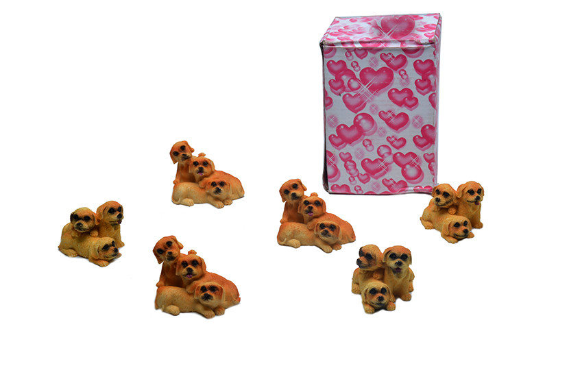 ENFEITE RESINA CACHORRO TRIPLO C06