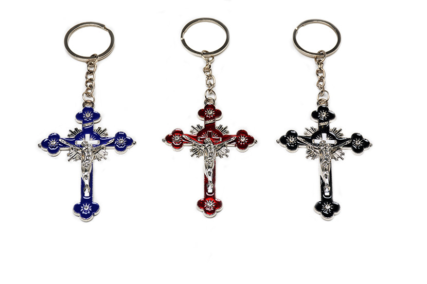 CHAVEIRO METAL CRUCIFIXO 13X5CM