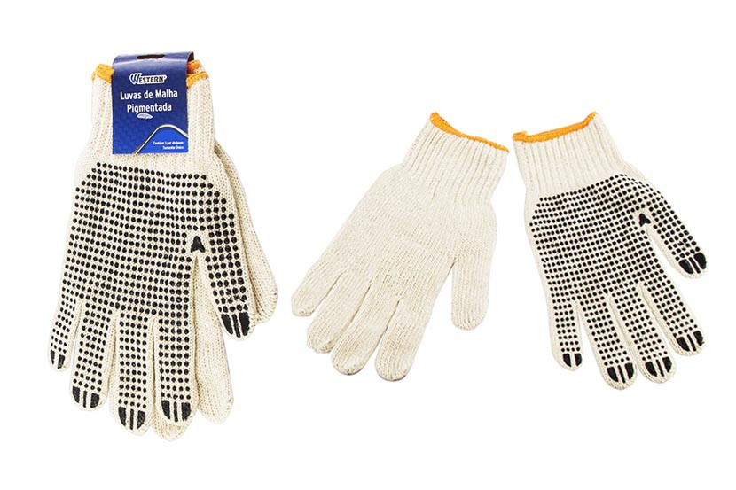 LUVA ALGODAO PINTA BRANCA X12 