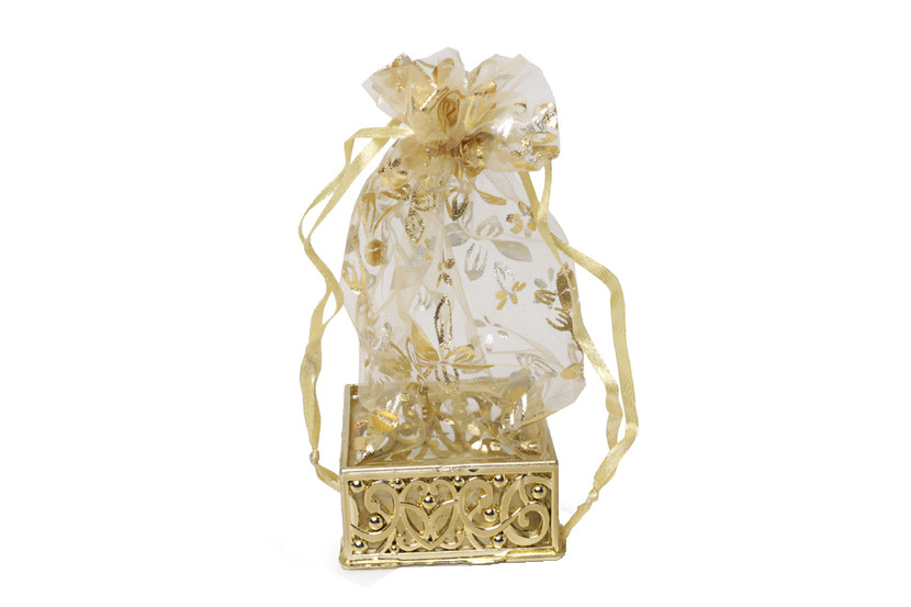 LEMBRANCINHA PLAST QUAD DOURADA  X12