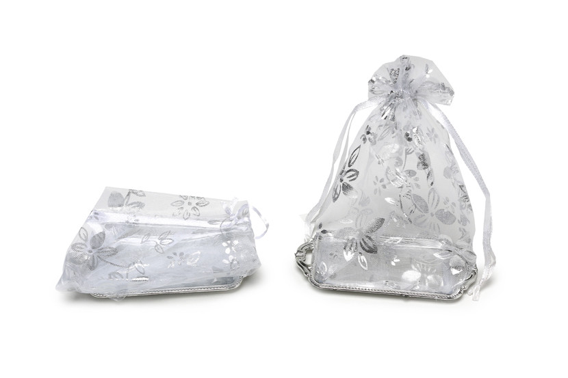 LEMBRANCINHA BANDEJA PLAST RET SACO PRATA X12