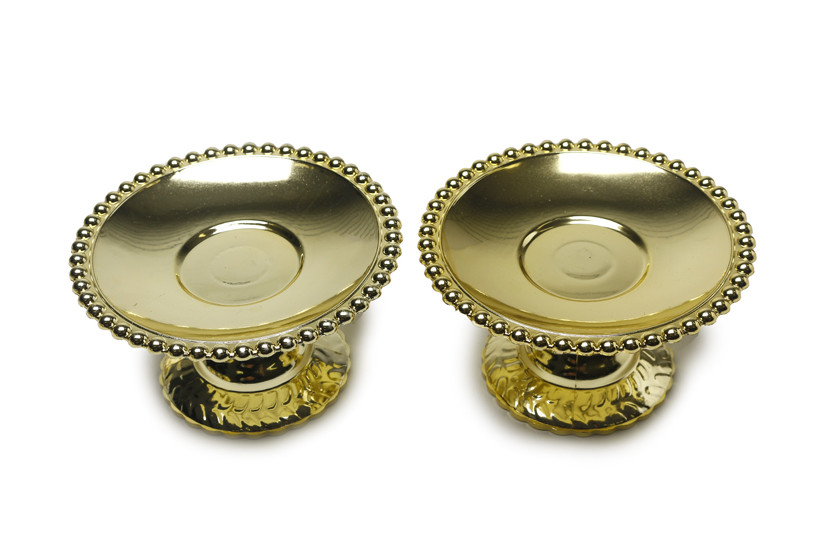 LEMBRANCINHA BANDEJA PLAST DOURADA G  X6