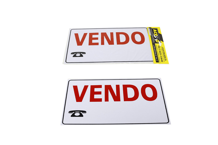 PLACA VENDO 24X15CM  X10