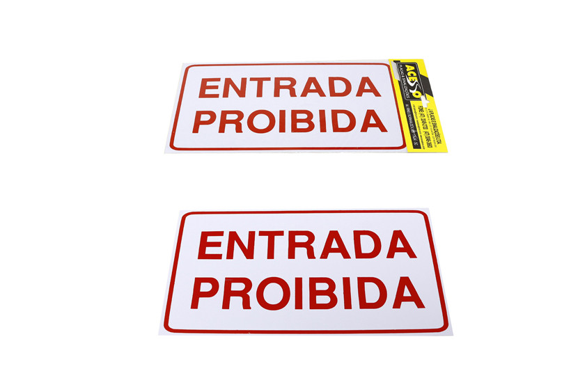 PLACA ENTRADA PROIBIDA 24X15CM