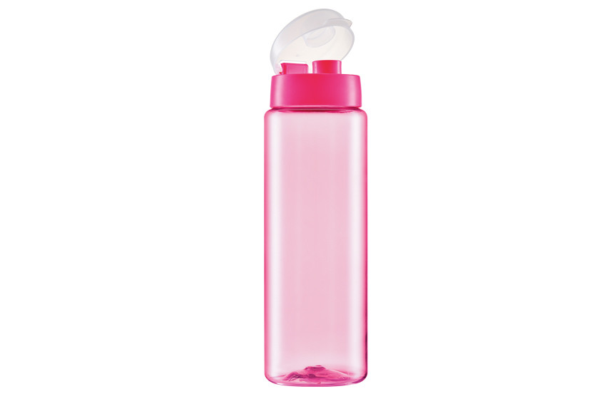 GARRAFA SQUEEZE PLAST TRANSP ROSA  750ML
