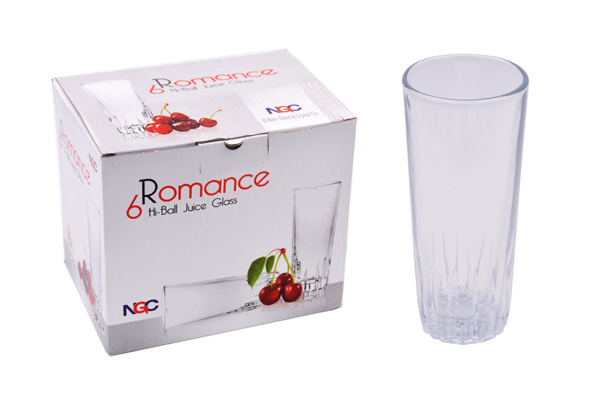 COPO VIDRO TRANSP C06 270ML ROMANCE HIBALL