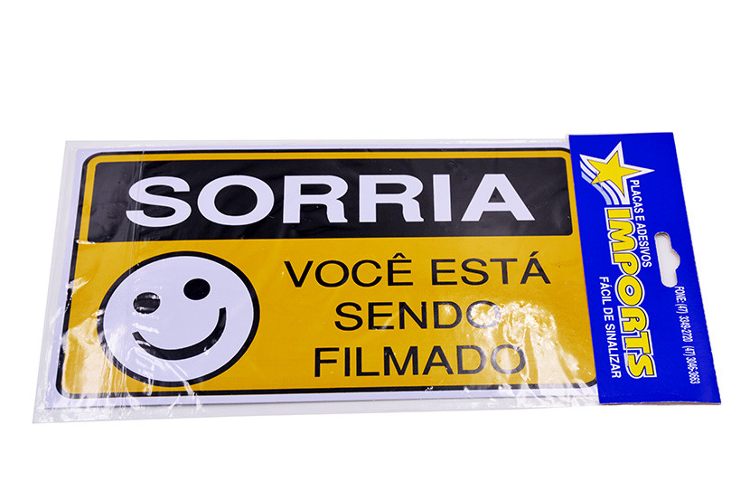 PLACA SORRIA AMARELO M 14,5X25CM  X10