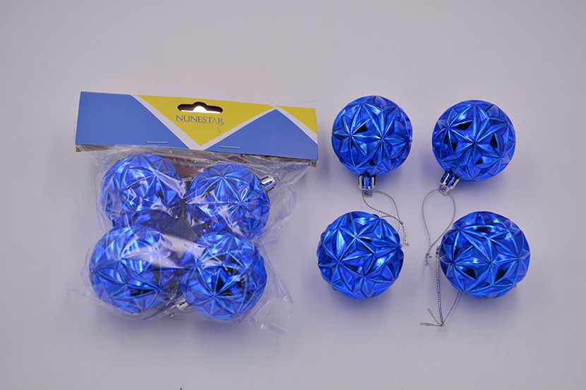 BOLA NATAL TRIANGULAR 5CM C04 AZUL  X12