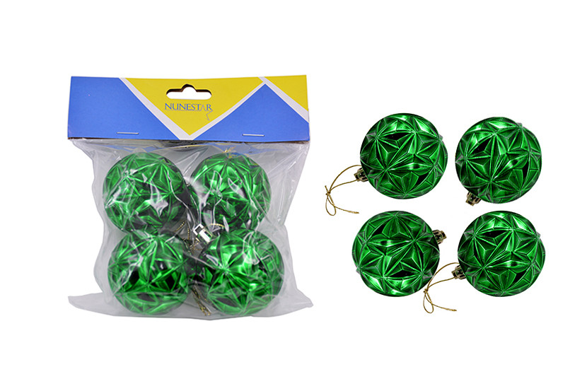 BOLA NATAL TRIANGULAR 5CM C04 VERDE  X12