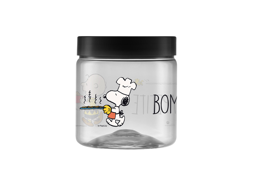 POTE PLAST TRANSP TPA PRETO HR PETISCO 1000ML