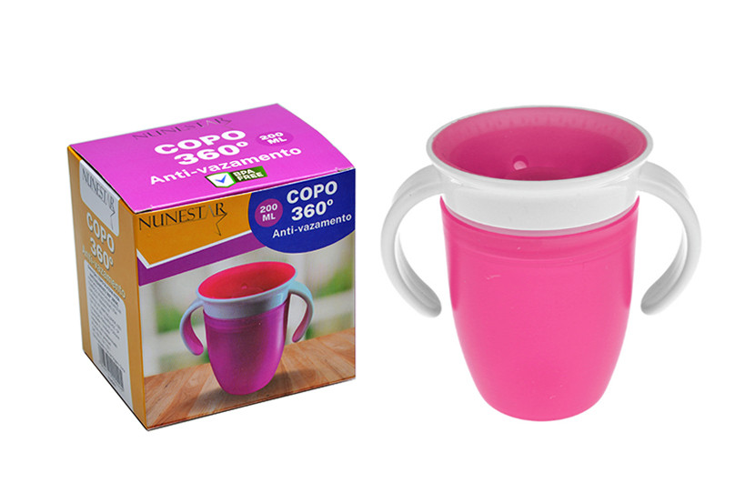 COPO SILICONE ROSA ANTIVAZAMENTO 200ML