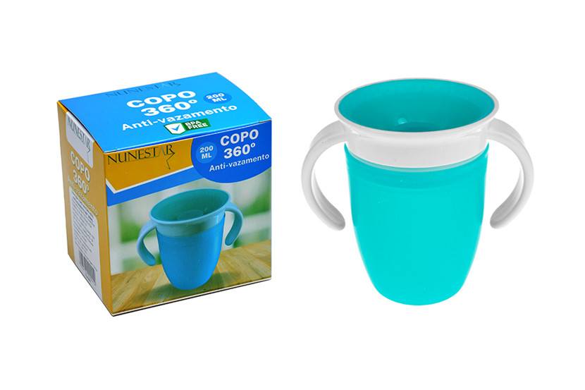COPO SILICONE AZUL ANTIVAZAMENTO 200ML