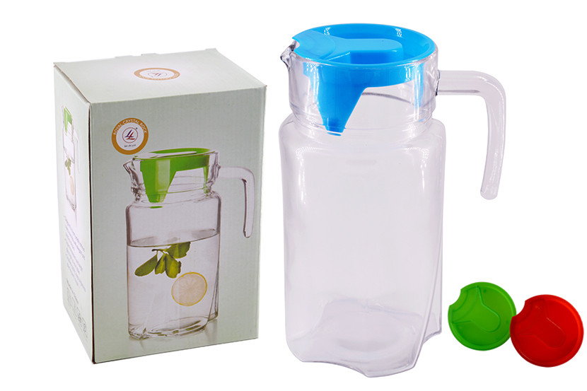 JARRA VIDRO TRANSP 1800ML TAMPA PLAST COLOR