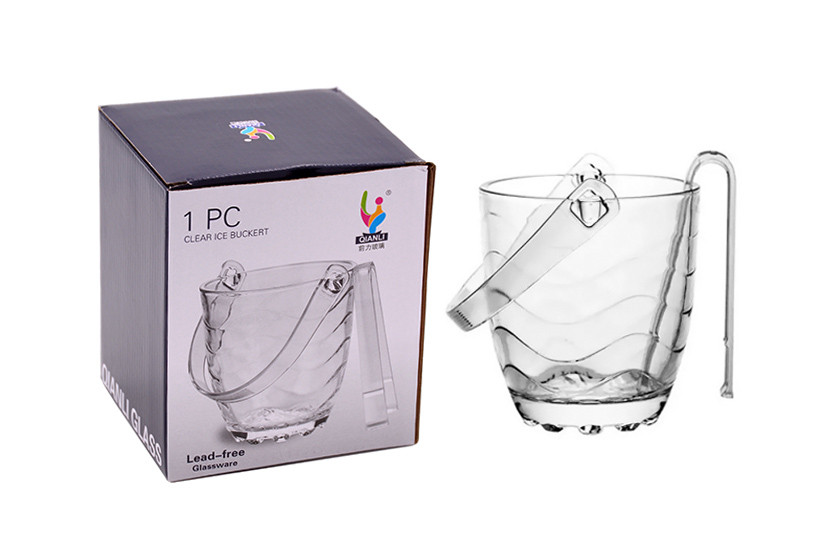 BALDE GELO VIDRO TRANSP 850ML ALCA PEG ONDAS