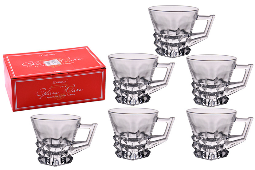 XICARA VIDRO TRANSP C06 160ML PONTILHADA