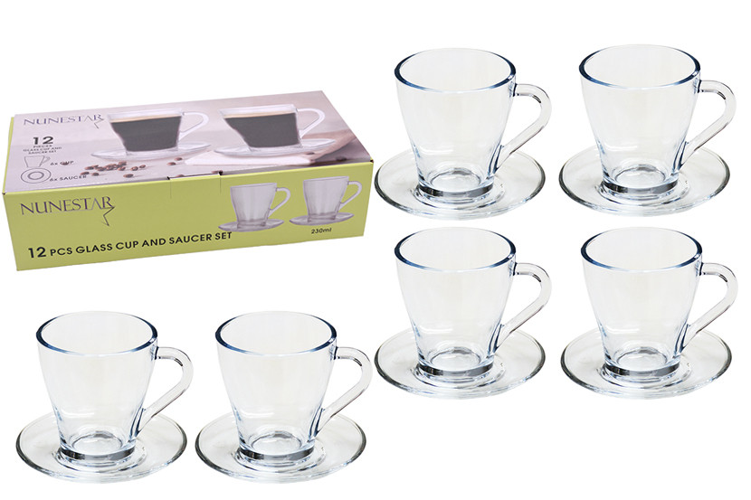 XICARA VIDRO TRANSP PIRES C06 230ML