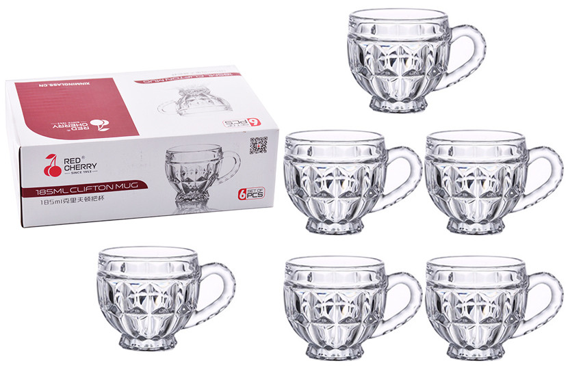 XICARA VIDRO TRANSP C06 198ML QUADRICULADA