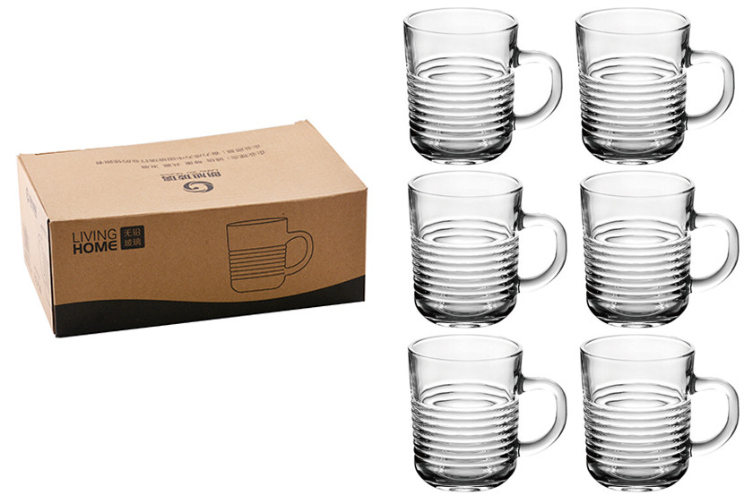 XICARA VIDRO TRANSP C06 240ML LISTAS