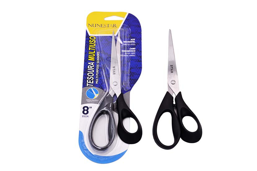 TESOURA METAL CABO PLAST 8"  X12