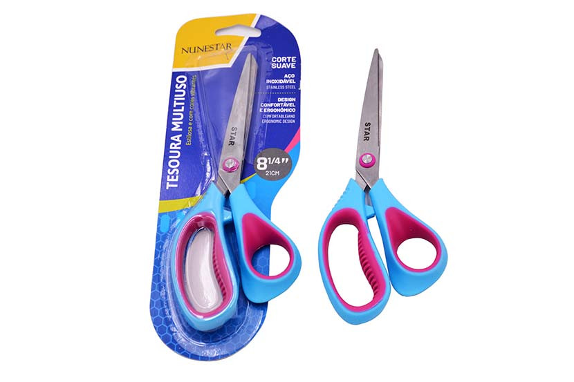 TESOURA METAL CABO PLAST 8.25"  X12