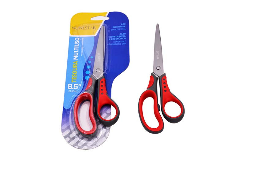 TESOURA METAL CABO PLAST 8,5"  X12