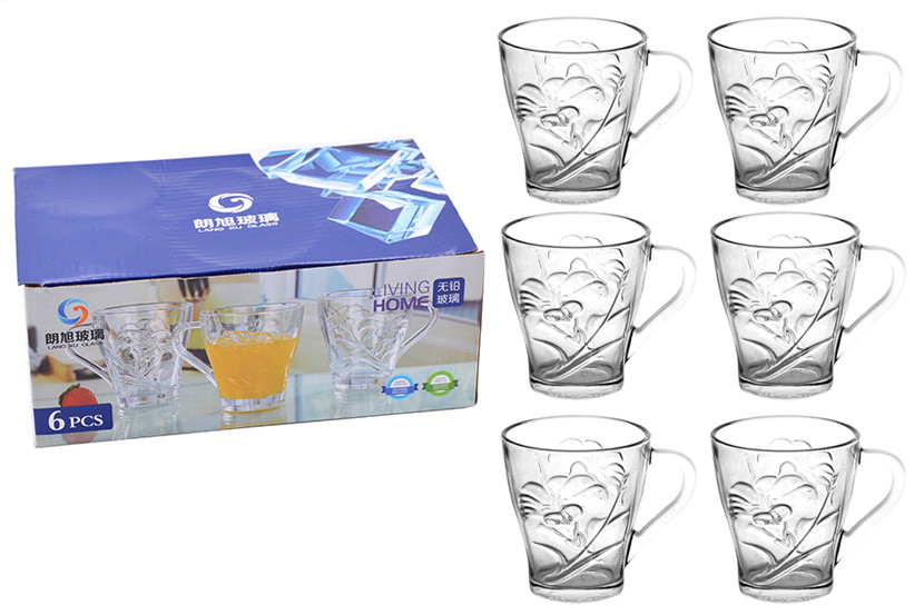 XICARA VIDRO TRANSP C06 270ML FLOR