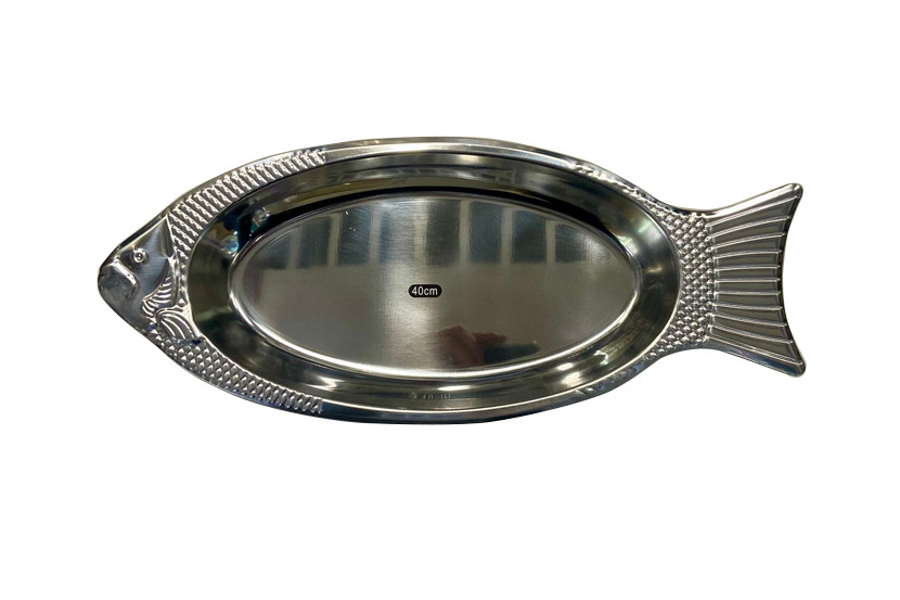 BANDEJA INOX PEIXE 40CM