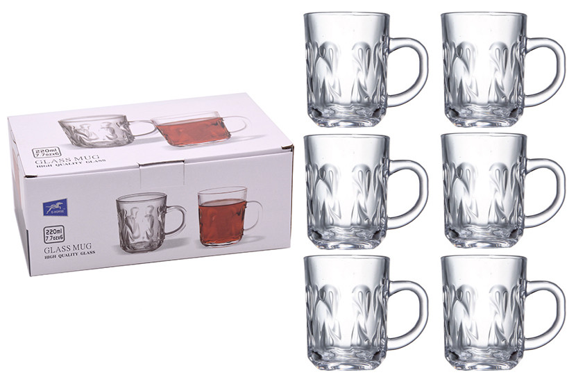 XICARA VIDRO TRANSP C06 220ML GOTAS