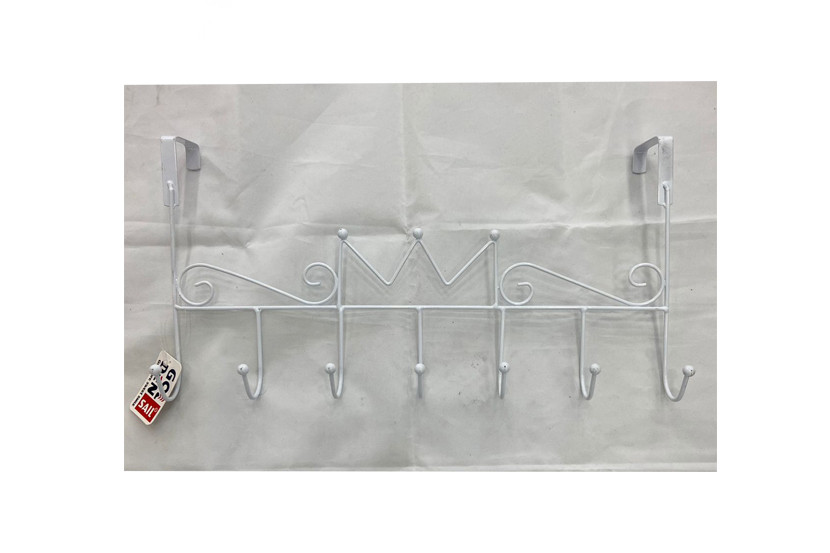 CABIDE METAL PORTA 7 GANCHOS 41CM BRANCO