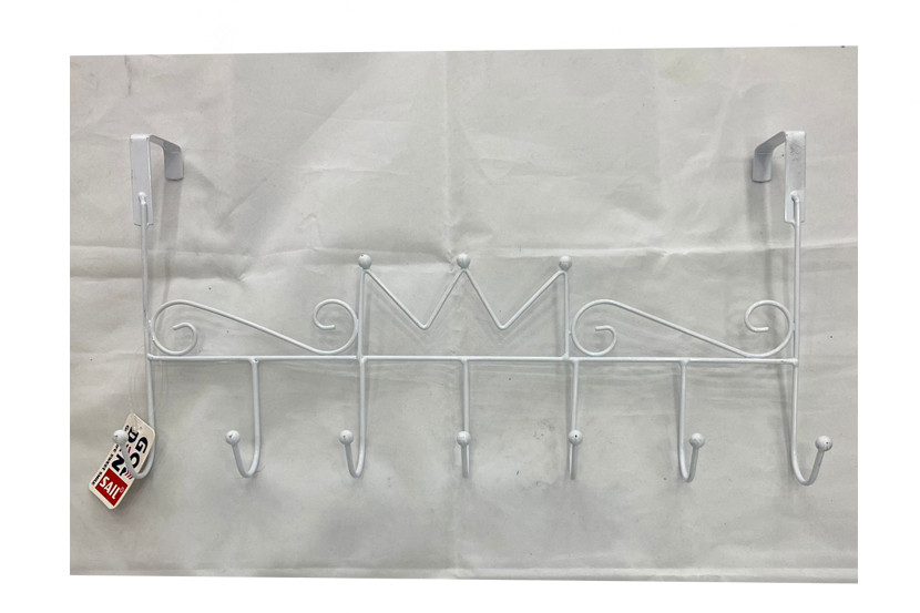 CABIDE METAL PORTA 7 GANCHOS 41CM PRETO