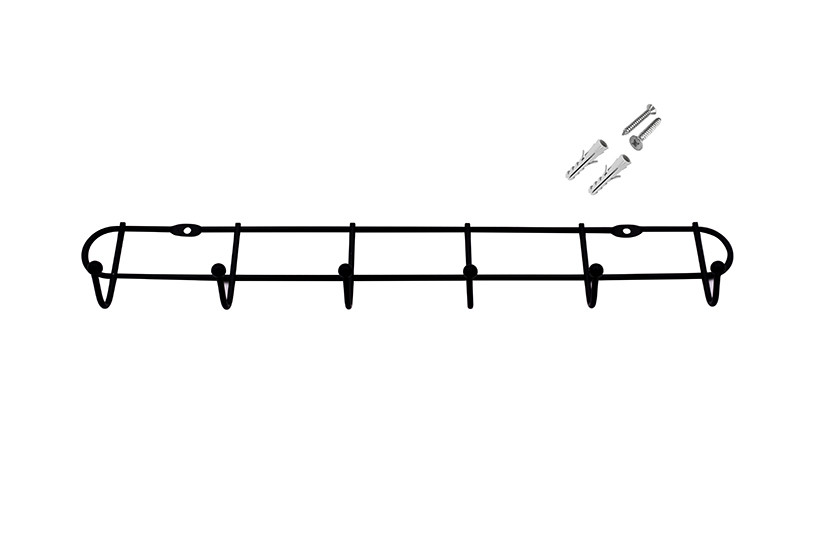 CABIDE METAL 6 GANCHOS PRETO