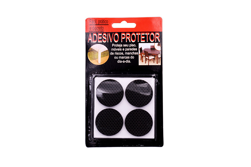 ADESIVO PROTETOR MOVEIS C/4 PRETO REDONDO
