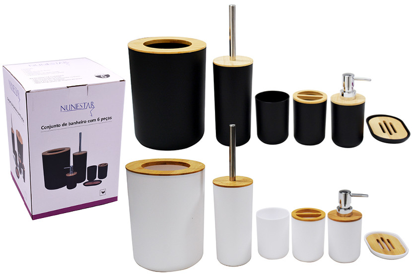 KIT BANHEIRO PLAST BAMBU C06