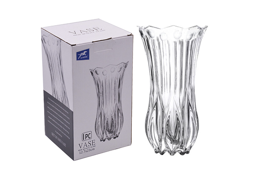 VASO VIDRO TRANSP 23X12,7CM