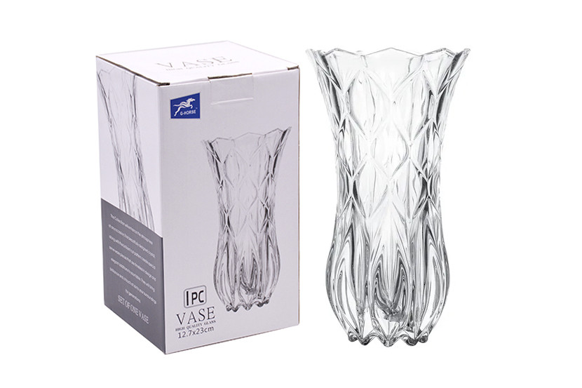 VASO VIDRO TRANSP 23X12,7CM