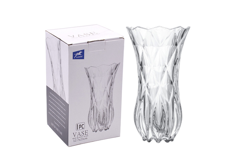 VASO VIDRO TRANSP 23X12,7CM