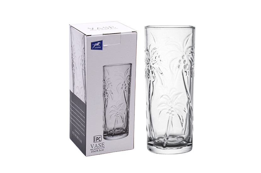 VASO VIDRO TRANSP 24,5X10CM