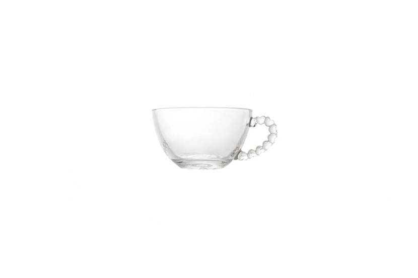 XICARA VIDRO TRANSP CAFE 80ML CORACAO X6 LISA