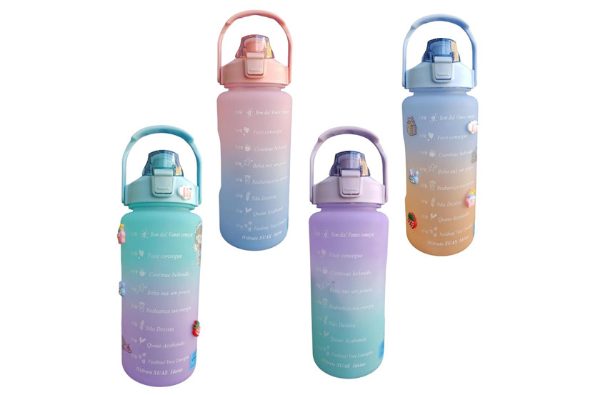 GARRAFA PLAST C/ ADESIVOS 3D 2000ML