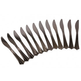 FACA PLAST PRATA DESCART 19X2CM