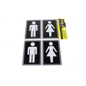 PLACA MASCULINO FEMININO 15X20CM PRETO  X10
