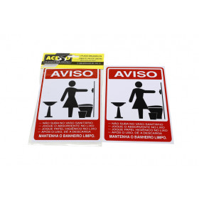 PLACA AVISO BANHEIRO FEMININO 14,5X19,CM  X10