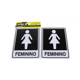 PLACA PORTA FEMININO 14,5X19CM  X10