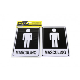 PLACA PORTA MASCULINO 14,5X19CM  X10